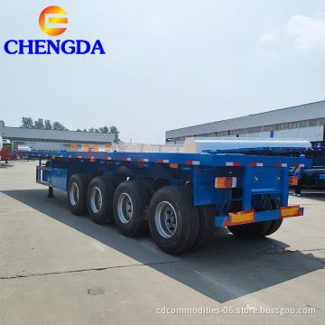 4 Axles 60 Tons Flatbed Semi Trailer 60 Ft Flatbed Trailer Flatbed Trailer For Sale